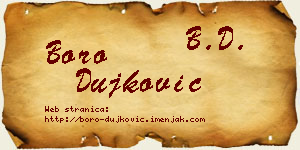 Boro Dujković vizit kartica